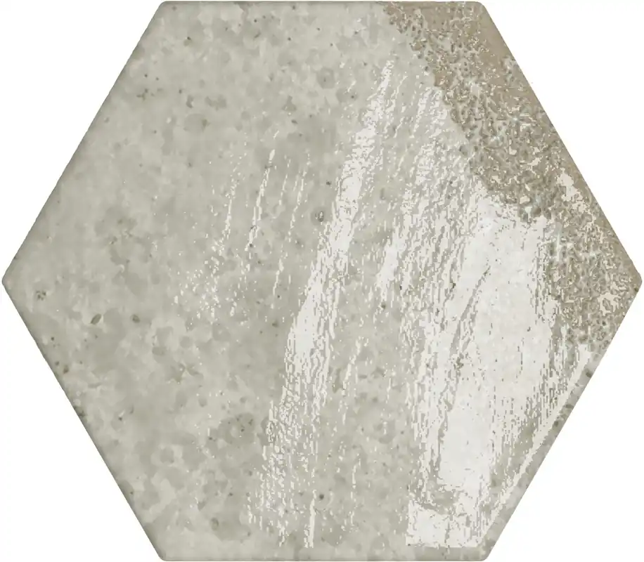 Beperkt Aanbod Tegels handvorm carmen hexagon grey 13x15 cm (sample)