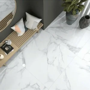 Premium Tegels Marmerlook Finesse White 60x120cm Zijdeglans