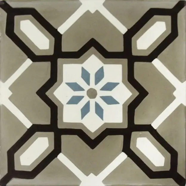 Lage Kosten Cementtegels kashba bloem decor blauw-grijs 20x20 cm
