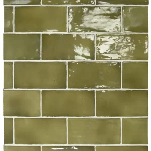 Tegels handvorm Manor Basil Green 7,5x15cm Voordeelprijs