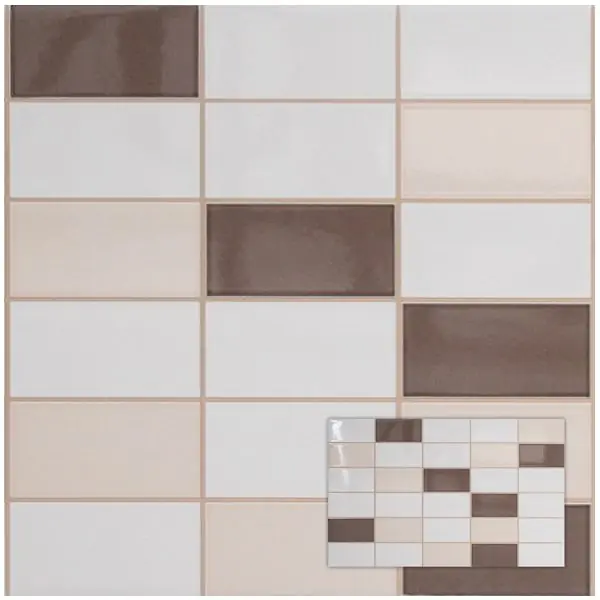Tegels softline pergamon/wenge mozaiek 25x40 cm Hoge Kwaliteit
