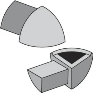 Tegelstrip eac080.81 mat zilver hoekjes (4 stuks) voor eaq 8mm Fabrieksprijs