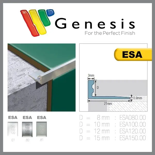 Koop Online Tegelstrip esa127.81 aluminium recht - mat zilver 2,7m x 12mm
