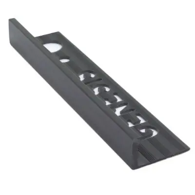 Tegelstrip esp120.16 kunststof recht - zwart 2,5m x 12 mm Op = Op