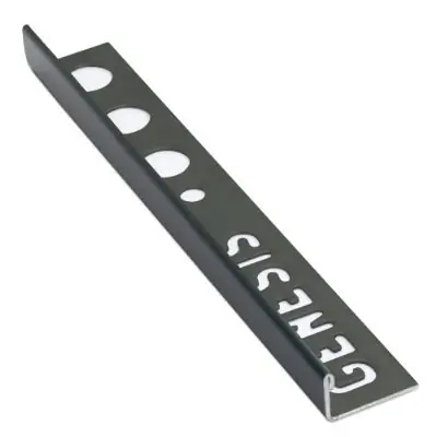 Tegelstrip ess127.117 RVS recht - mat zwart 2,7m x 12 mm Weekendaanbieding