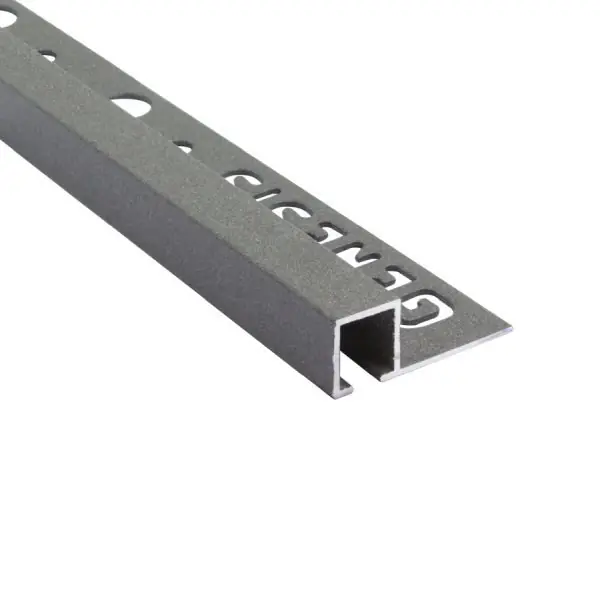 Nu Kopen Tegelstrip tdp107.435 aluminium vierkant - dark granite/donker grijs 2,7m x 10 mm