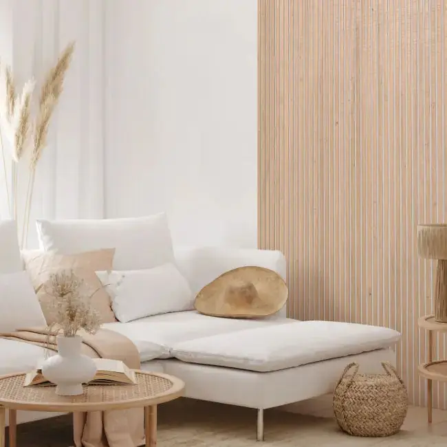 Snelle Levering 3D wandpaneel Natural Oak – White 260×23,8 cm