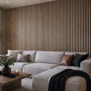 3D akoestisch wandpaneel Walnoot 260×60 cm Uitverkoop