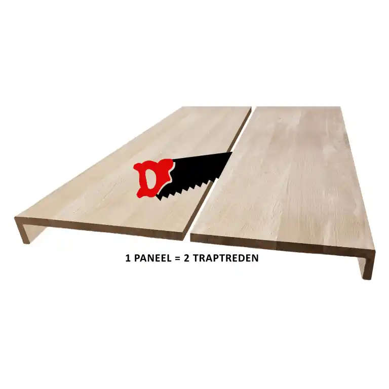 Massief eiken overzettreden 65×100 cm (= 2 traptreden) Favoriet