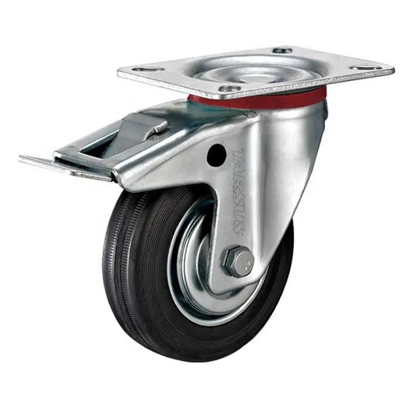 Voordeelprijs Tarsus Zwenkwiel + rem 100 mm zwart