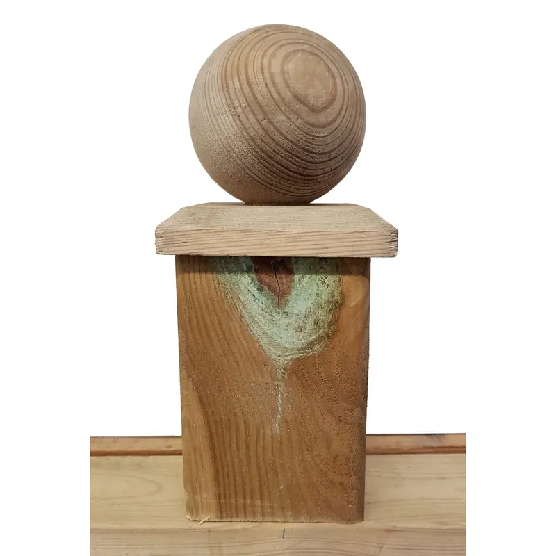 Koopje Paalornament Hout Bol 9×9 cm