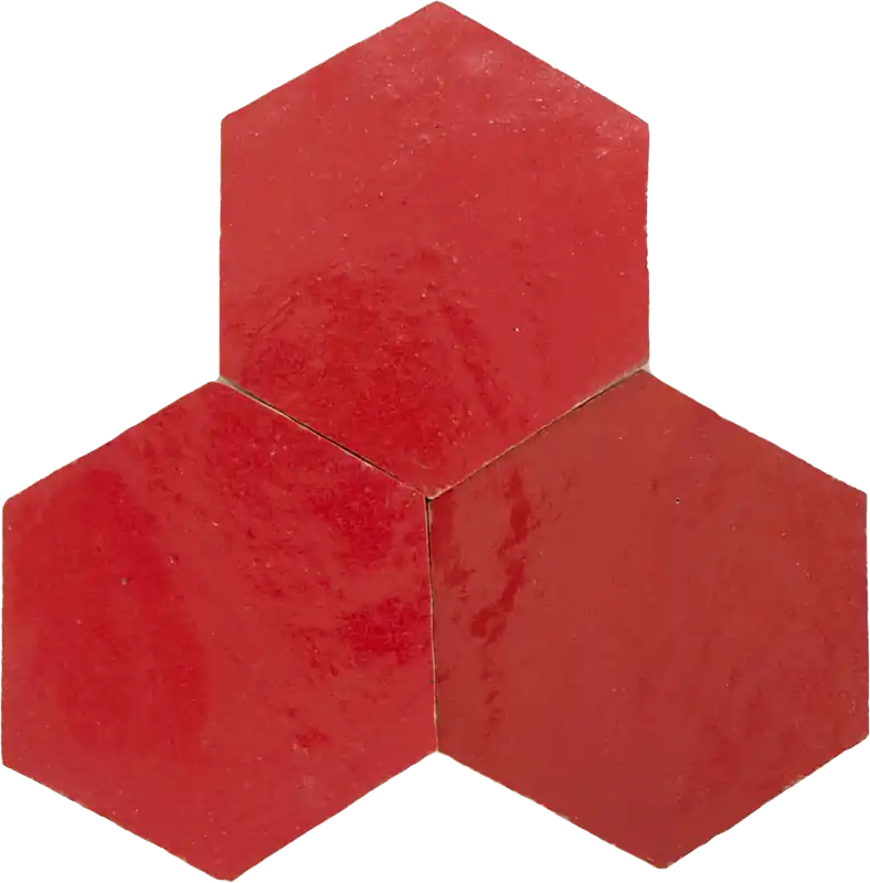 Express Levering Zellige Rouge Sang Hexagone