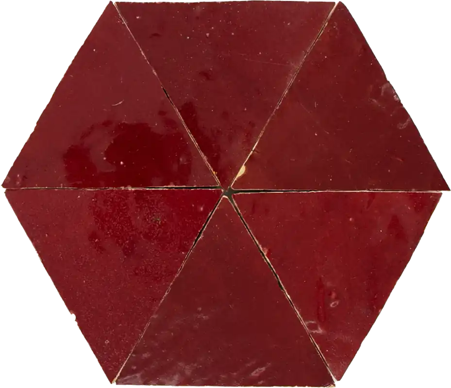 Gecertificeerd Zellige Bordeaux Rouge Triangle