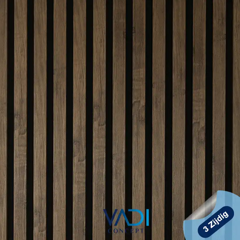 Goedkoop Akoestisch Wandpaneel – 60×120 cm – 3 Zijdig – 20 mm, ELEGANT – 202 ANTIEKE WALNOOT
