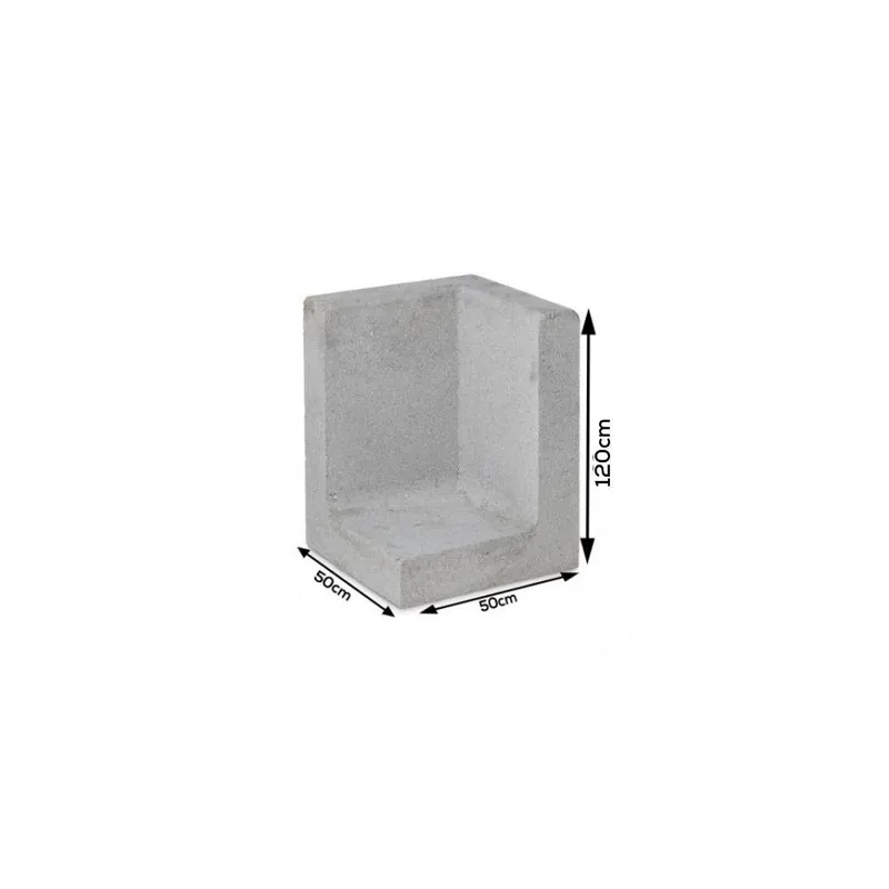 Speciale Aanbieding L-hoekelement Grijs 120x50x50cm