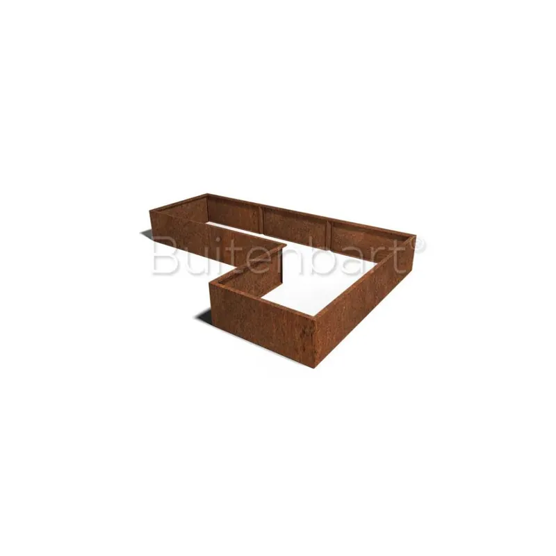 Cortenstaal Plantenbak L-vorm 100, hoogte 40cm Nieuw