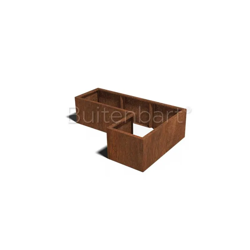 Voordeelprijs Cortenstaal Plantenbak L-vorm 50, hoogte 40cm