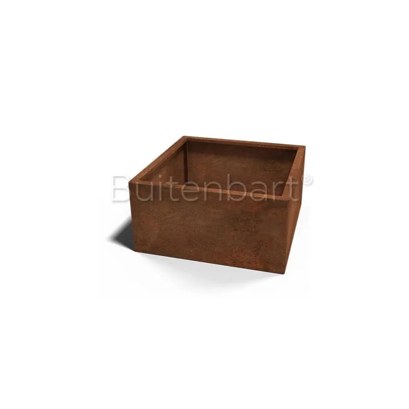 Cortenstaal Plantenbak Vierkant 80x80cm, hoogte 40cm Seizoensaanbieding
