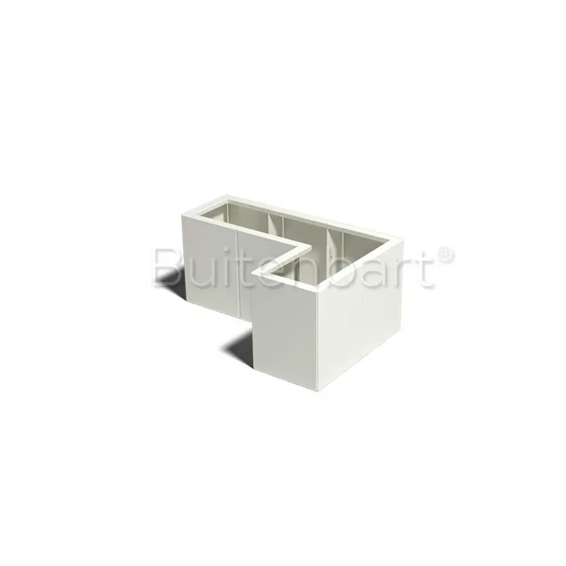Betrouwbaar Gepoedercoat Staal Wit Plantenbak L-vorm 40, hoogte 40cm