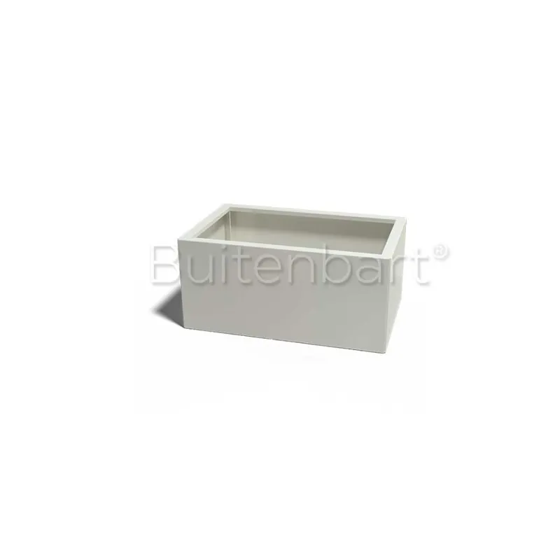 Seizoensaanbieding Gepoedercoat Staal Wit Plantenbak Rechthoek 40x80cm, hoogte 60cm