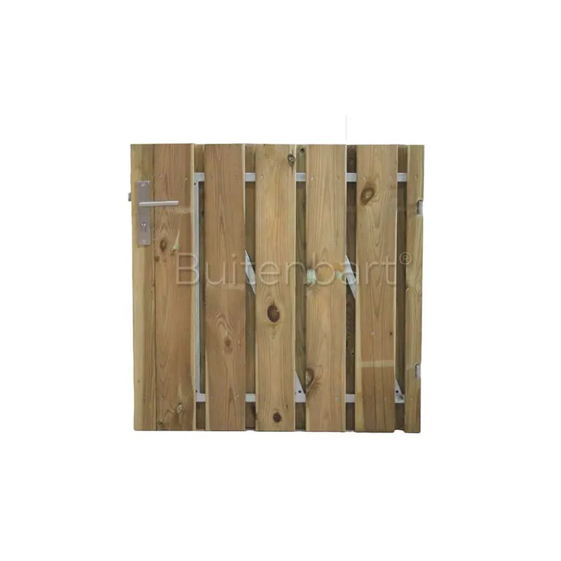 Tuinpoort Trendline Easy Grenen Groen Geïmpregneerd Laag 100x100cm Rechtsdraaiend Populair