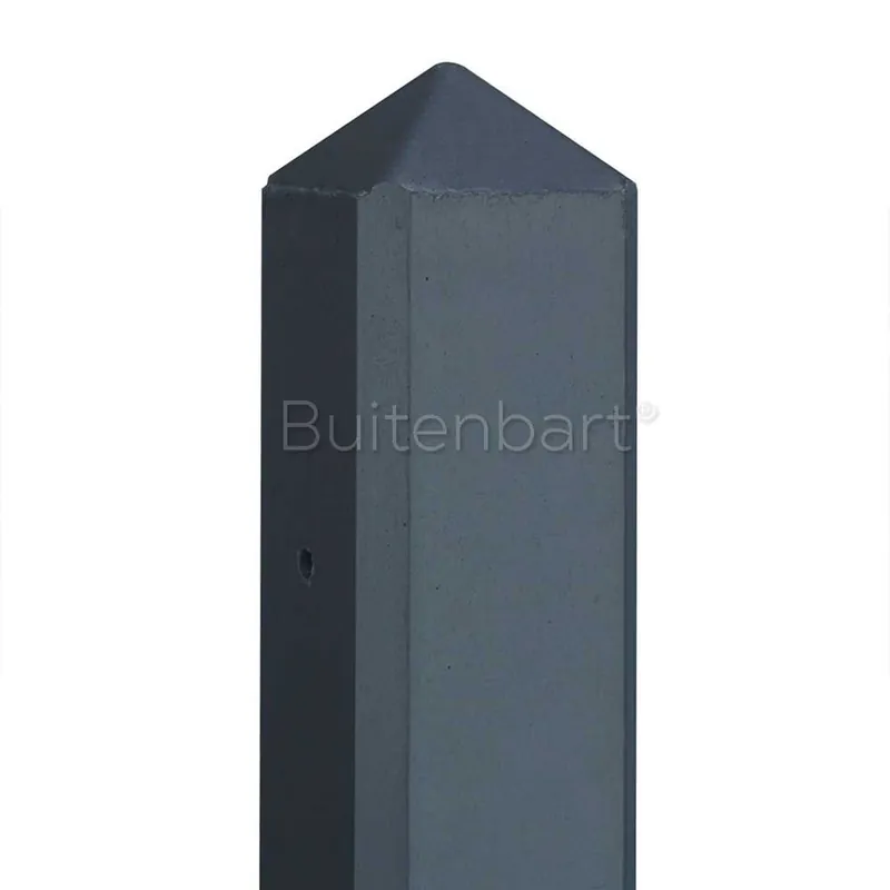 Hoekpaal motiefplaat antraciet gecoat 10x10x280cm Hoge Kwaliteit