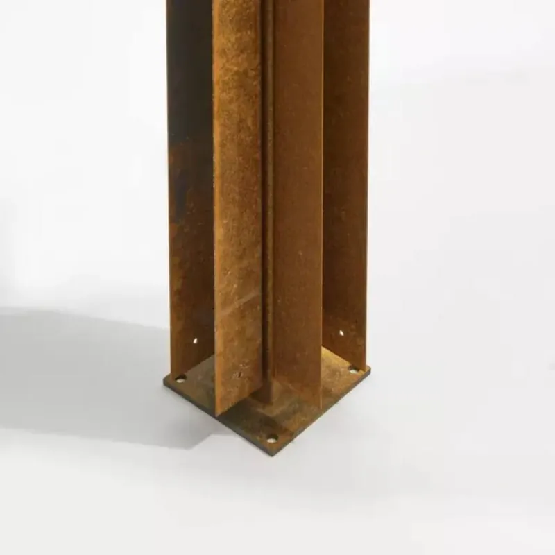 Hoekpaal Bamboescherm met bevestigingsvoet 182cm Cortenstaal Uitverkoop