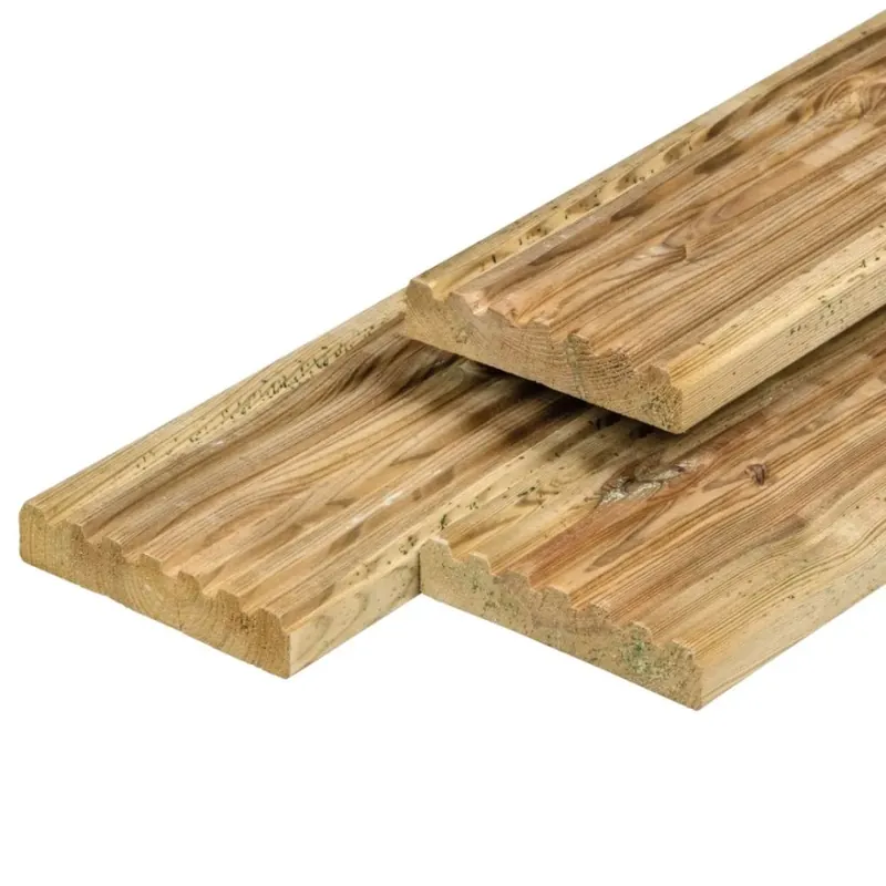 Hoge Kwaliteit Grenen Vlonderdeel/dekdeel dekdeel Groen geimpregneerd Geschaafd 2.8x14x400cm