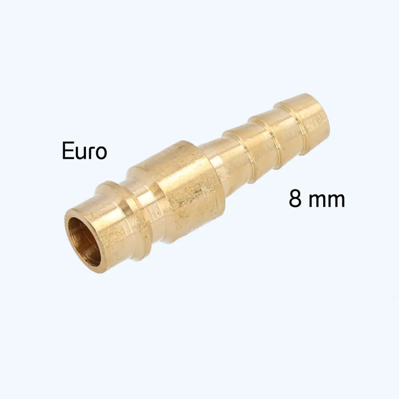 Euro insteeknippel met slangpilaar 8 mm Nieuw