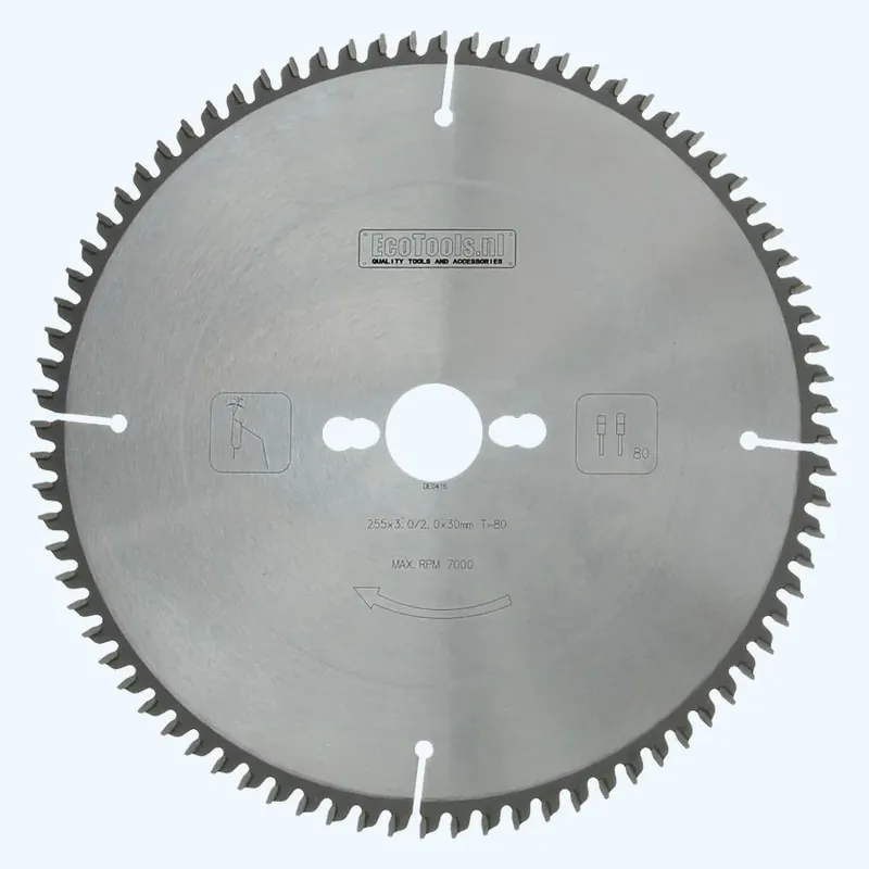 Betaalbaar HM-zaagblad 255 x 30 mm T=80 (vlak-daktand)