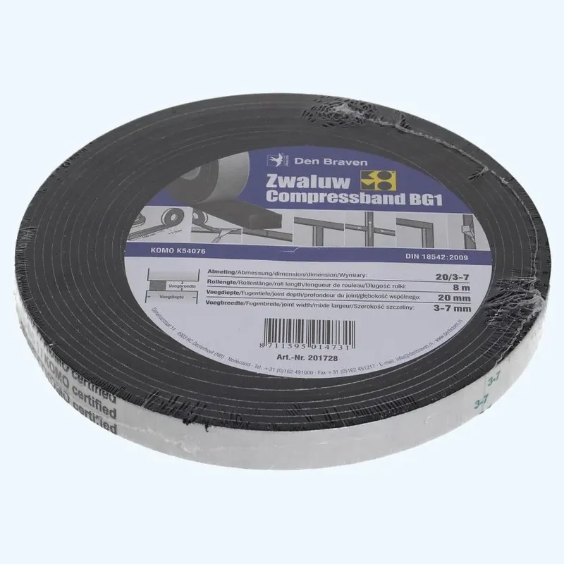 Compressband Zwaluw 20 mm / voeg 3-7 mm Populair