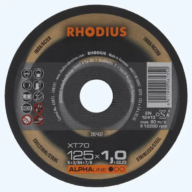 Direct Beschikbaar Doorslijpschijf Rhodius INOX 125x1x22,23 mm