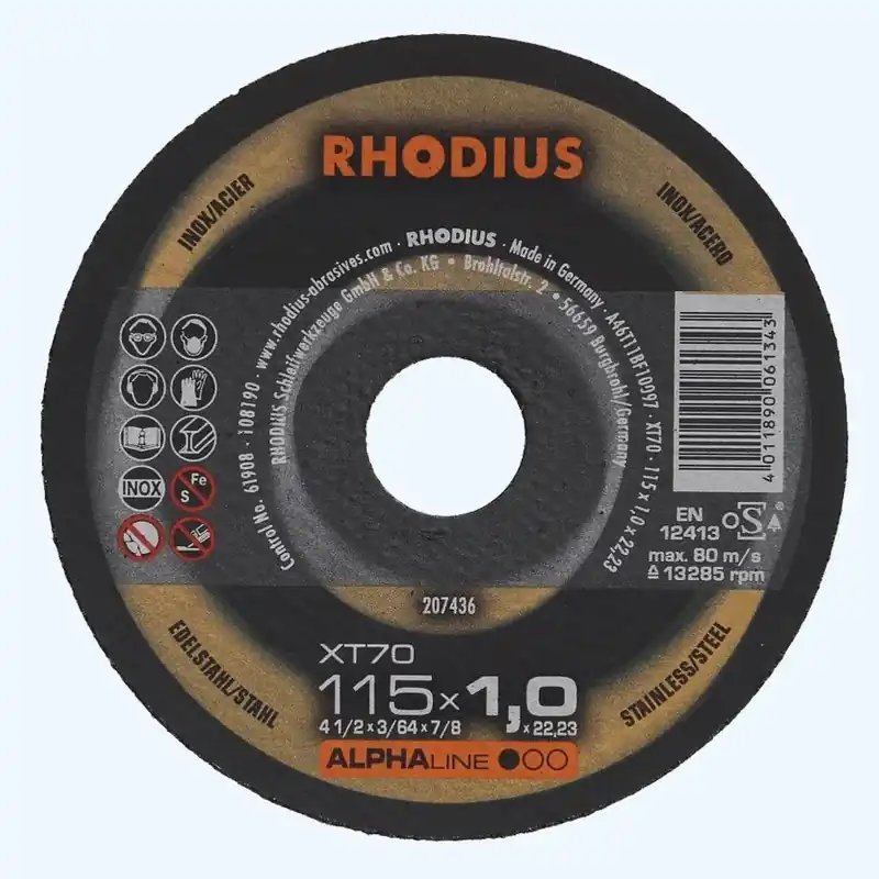 Shop Nu Doorslijpschijf Rhodius INOX 115x1x22,23 mm