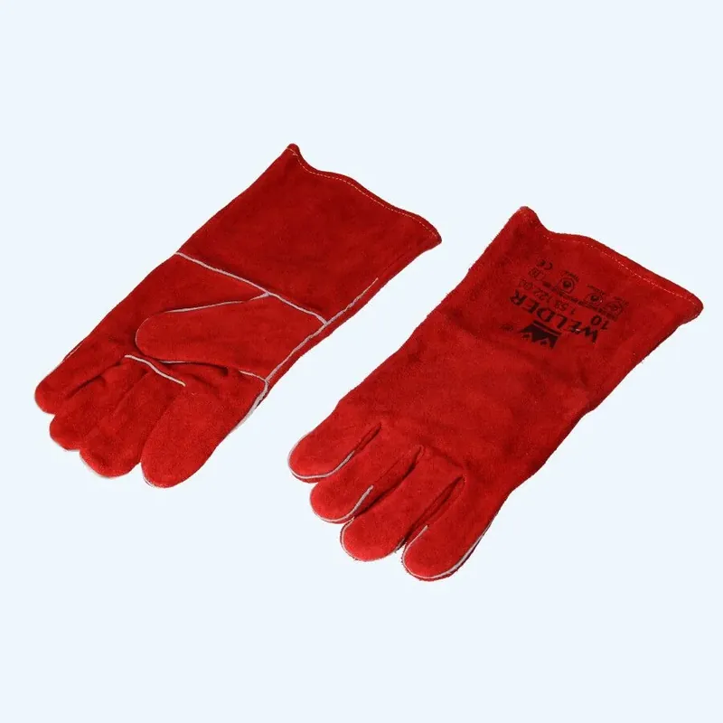 Lashandschoen splitleder rood kevlar (Maat 10) Populair