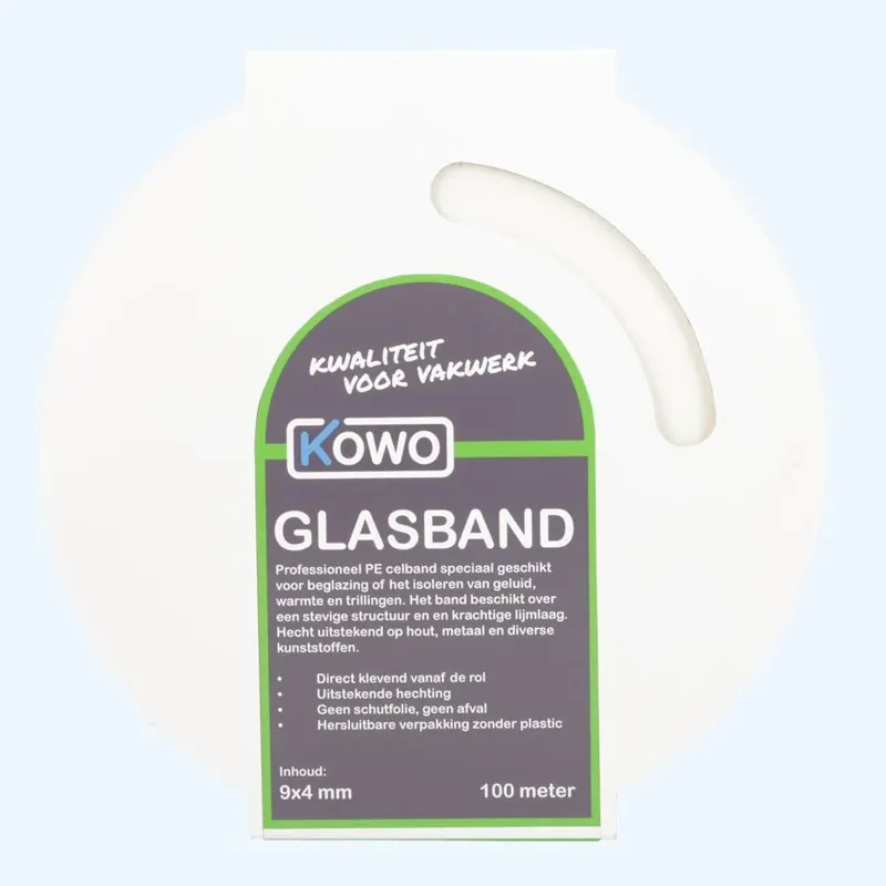Kowo PE beglazingsband (wit) 9x4mm 100 meter Shop Nu