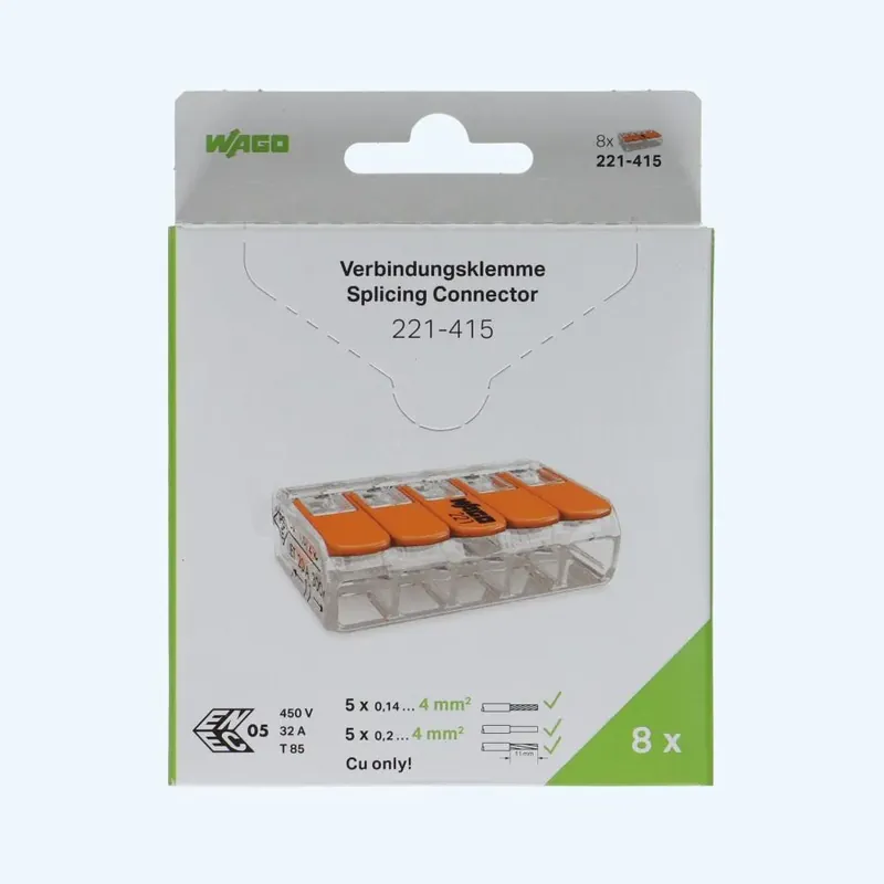 Alleen Vandaag WAGO 5V verbindingsklem 4mm² (8 stuks)