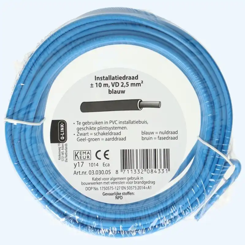 Laatste Versie Installatiedraad 2,5mm2 blauw 10 meter kopen