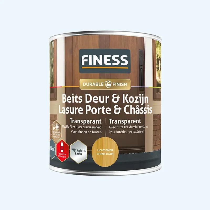 Must-Have FINESS Beits Deur & Kozijn transparant zijdeglans 750 ml Licht eiken