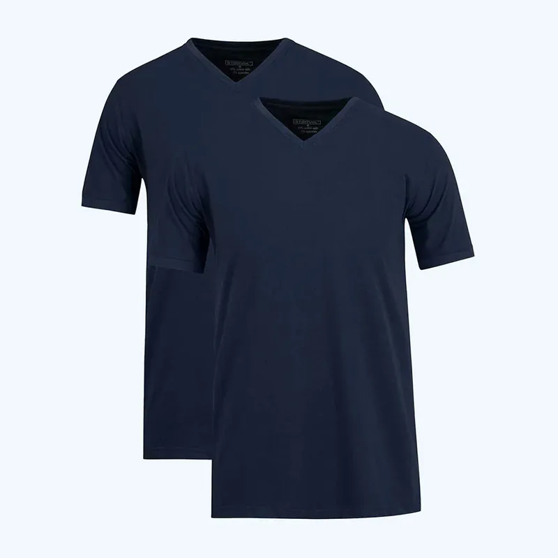 2 stuks t-shirt Bart met v-hals donkerblauw 3XL Hete Deal