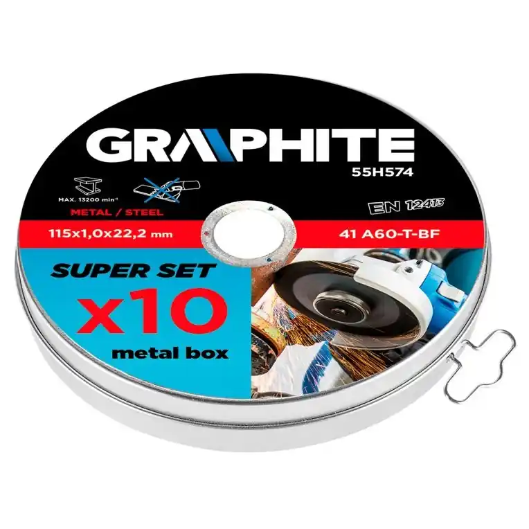 Direct Beschikbaar Graphite Doorslijpschijf Box 115mm - 10 stuks