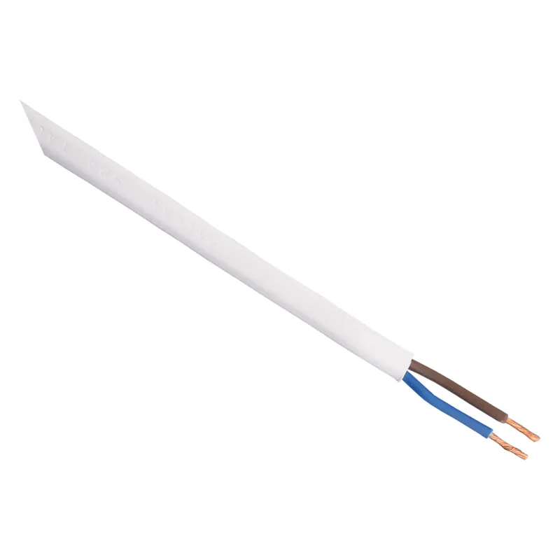 Korting Huishoudsnoer Plat Belastbaar tot 1200W 2x0,75mm - 10mtr (Wit)