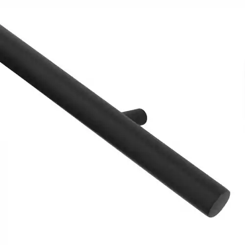 Gereduceerde Prijs Trapleuning met Blinde Montage - Rond - 120cm - Mat Zwart Gepoedercoat