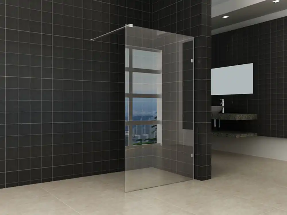 Korting Wiesbaden Less Profielloos Inloopdouche - Nano Coating - 8mm Helder Glas - 100x200cm - Mat Zwart