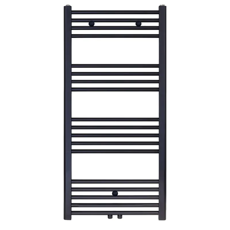 Belrad Handdoekradiator - Midden Aansluiting - 616W - 120x60cm - Mat Zwart Lage Prijs