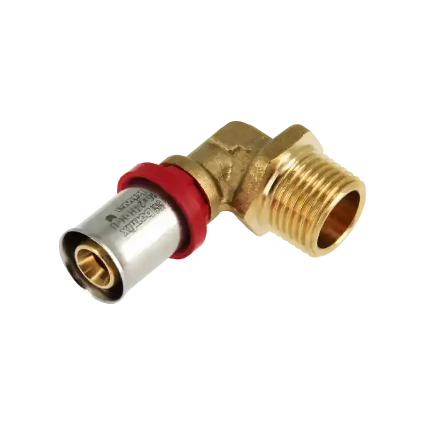 Lage Kosten Bonfix Alu-Pers Kniekoppeling - Pers x Buitendraad - Messing - 16mm x 1/2"