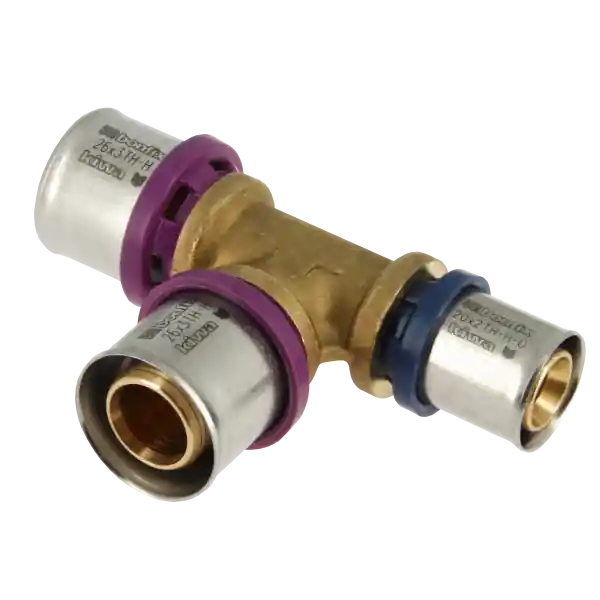 Bonfix Alu-Pers Verlopend T-Koppeling - Pers - Messing - 26x26x20mm Direct Verzonden