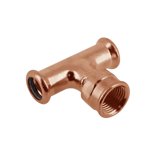 Beperkte Voorraad Bonfix Press T-Koppeling - Pers x Binnendraad - Roodkoper - 22mm x 1/2" x 22mm