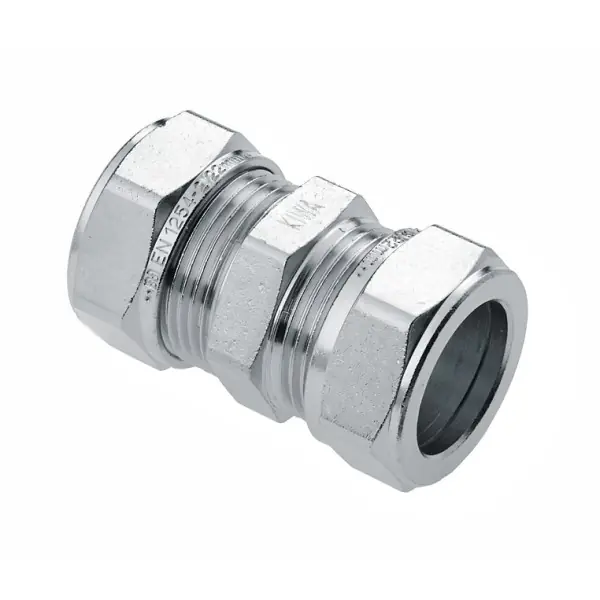 Bonfix Rechte Koppeling - Knel - Vernikkeld Messing - 22x22mm Rechtstreeks Van De Fabrikant