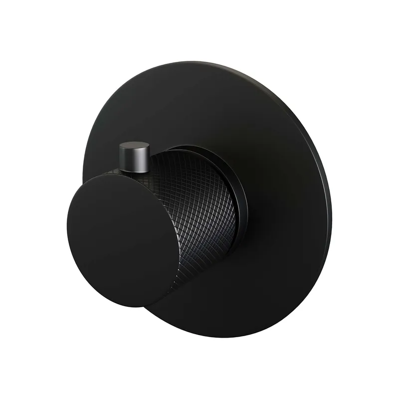 Brauer Black Carving Inbouw Thermostaat - Geribbeld Draaiknop - Mat Zwart Tijdelijk Beschikbaar
