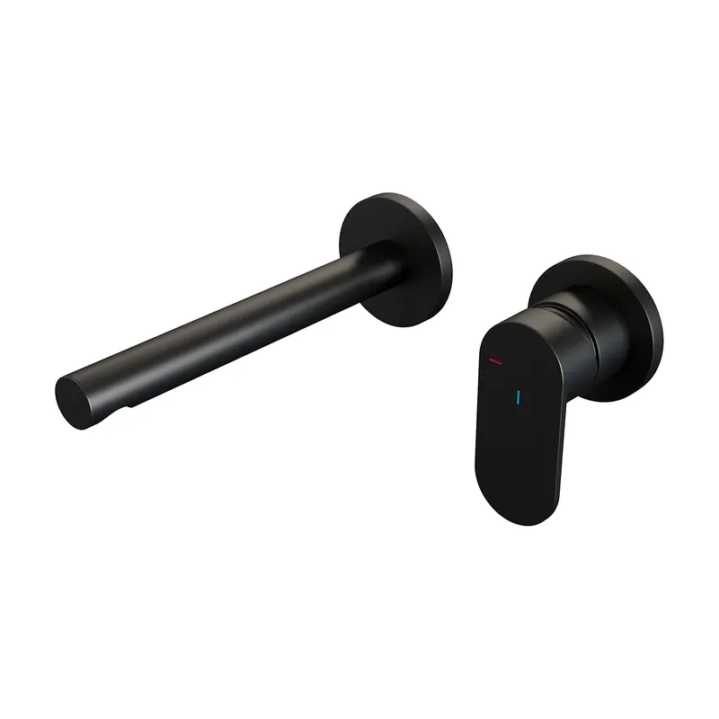 Brauer Black Edition Inbouw Wastafelmengkraan met Rechte Uitloop & Rozetten - Model C1 - Hendel Rechts - Mat Zwart Superprijs